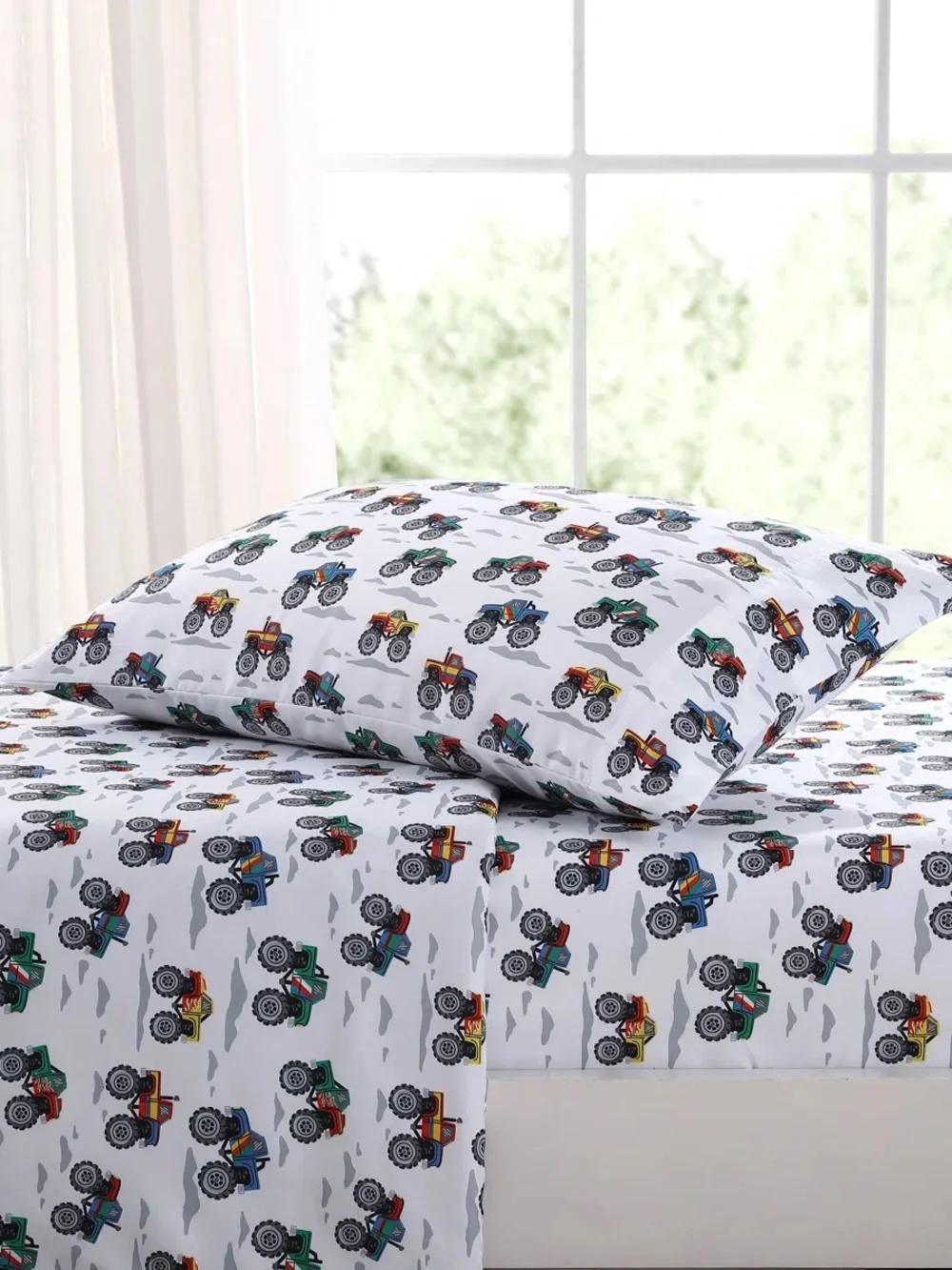 Poppy & Fritz Monster Trucks Microfiber Sheet Sets (Full / Double)